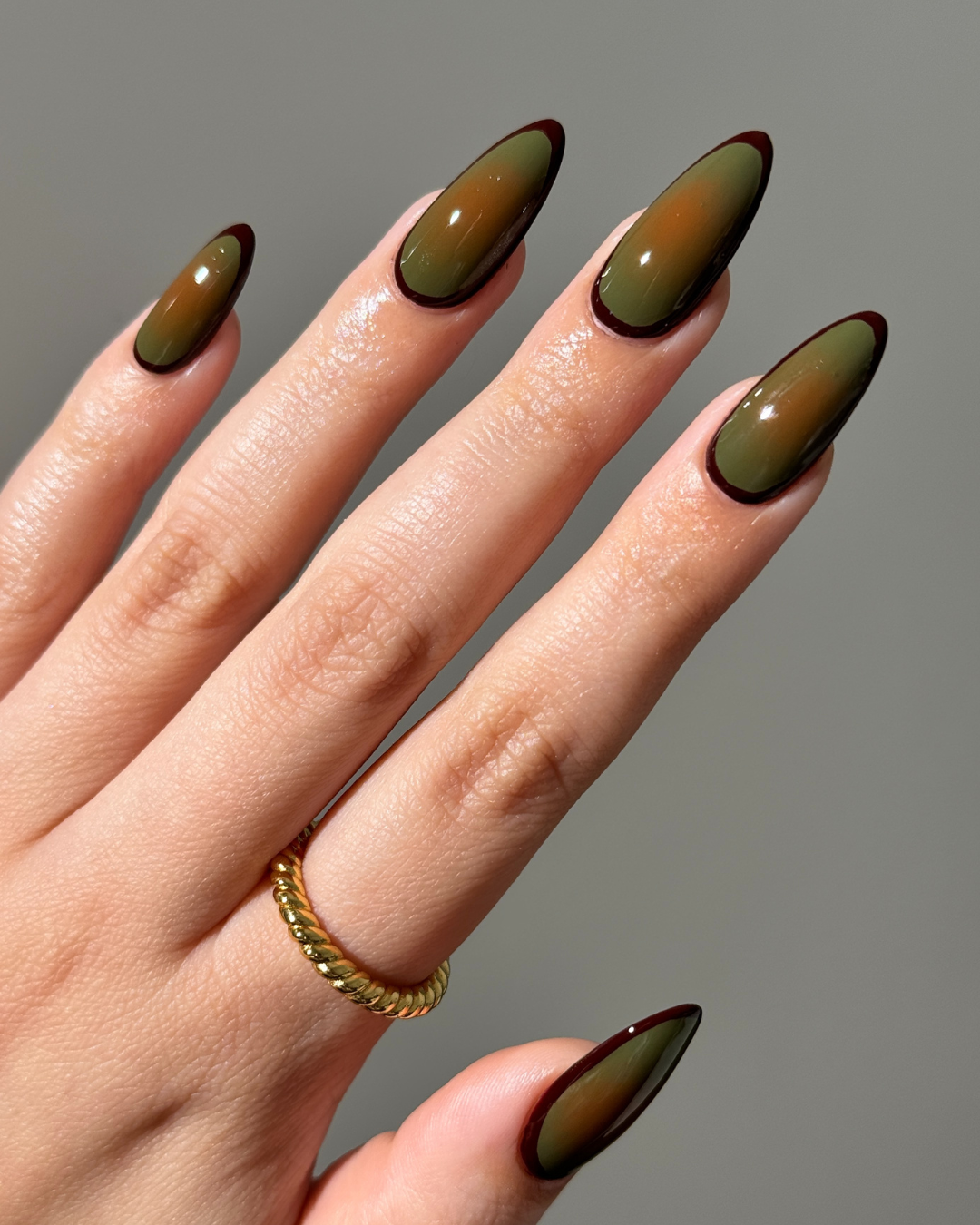 Olive Green Nails That Capture Fall Magic