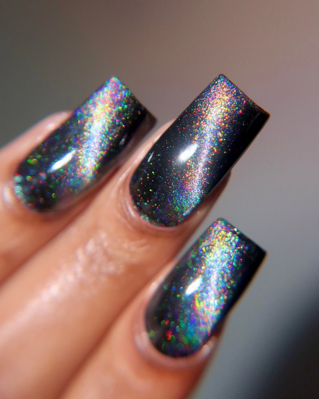 Prism Noir Nails