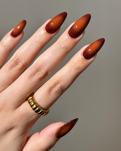 Chocolate Peanut Butter Aura Nails