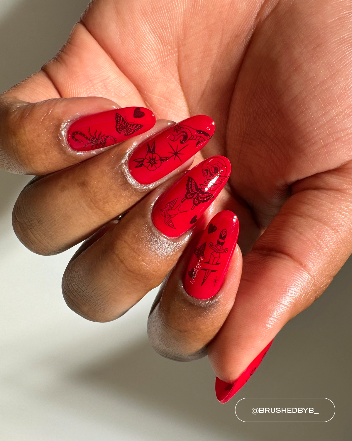 Black Ink Nail Tattoos