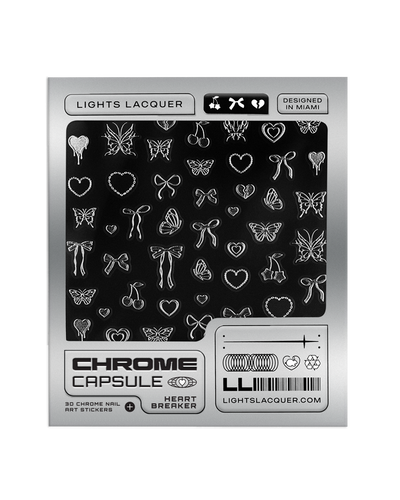 3D Chrome Heart Breaker Nail Stickers