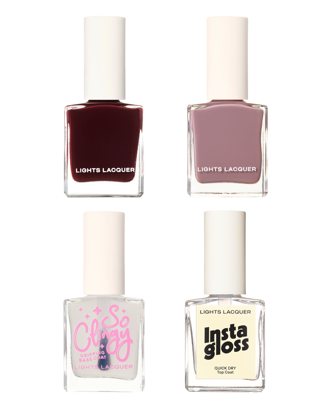 Quick Drying Cherry Cola & Blush Mani Set